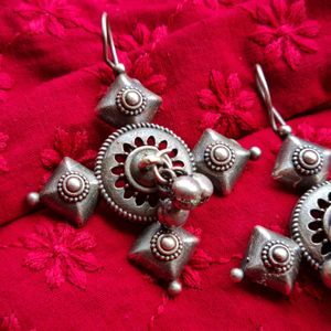 Silver Replica Plus Style Earrings