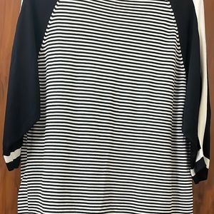 Combo 2 Tops Elegant Black Stripes & Blue T-shirt