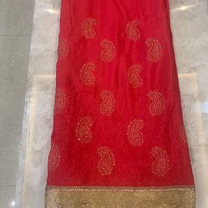 Silk Saree With Gold Colour Border