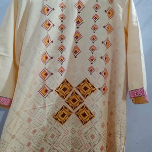 New Peach Colour Rayon Kurti