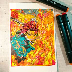 Tanjiro Marker Pen Sketch