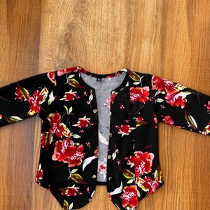 Floral Shrug With Bow