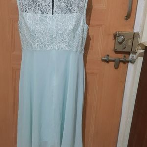 Light Sky Blue Lace and Chiffon Party  Dress.