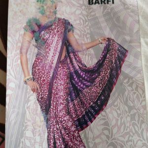 Crepe Lavender Colour Saree