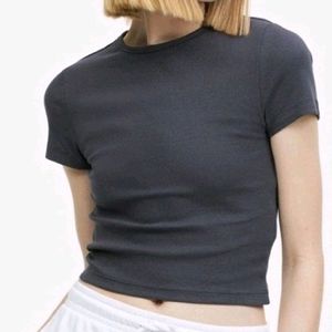 H&M Solid Ribbed Top