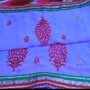 Beautiful Jari Border Design Saree With Blouse