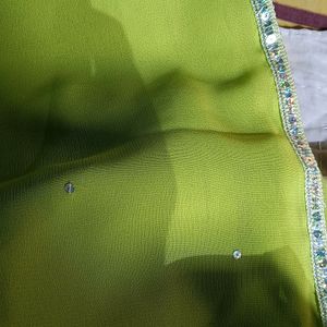 Florescent Green Color Saree