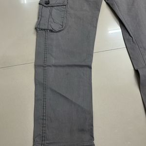 Grey Six Pocket Cargo Pant