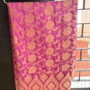 Magenta(Onion Colour) Benarasi Silk