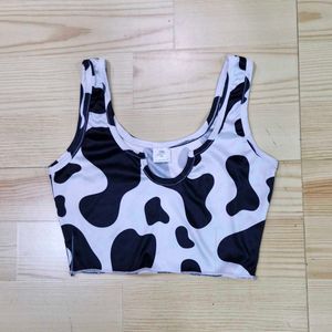 Crop Top Cow Print