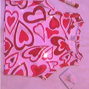 Sss Heart Print Crop Top