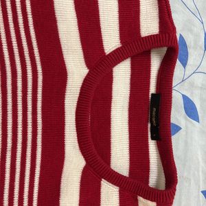 Red Lining Knitting Crop Top/ Sweater