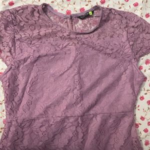 Lacy Lavender Dress For Women (M Size)