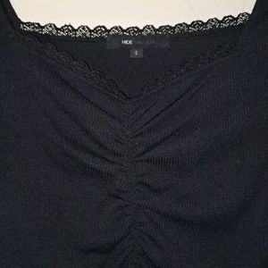 Black Laced Cropped Top