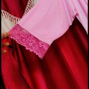 Pink Satin Short Nighty