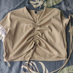 H&M Ribbed Beige Top