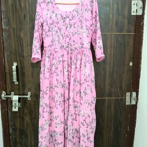 Pink Floral Printed Kurti