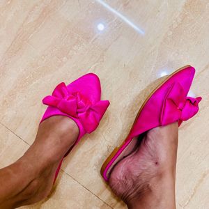 Fuschia Color Bow Flats 🎀