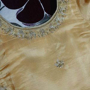 Golden Simple Embroidery Suit