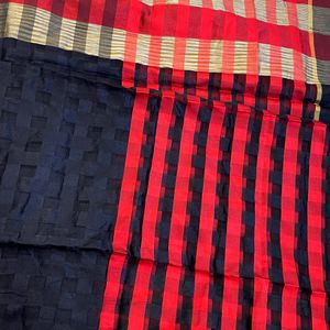 Checkered Red & Black Beautiful saree