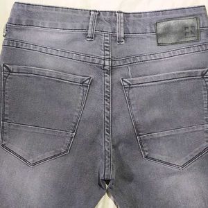 Here And Now Mens Slim Fit Grey Jeans