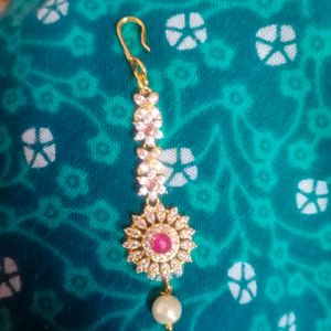 CZ Jhumkas With Mangteeka