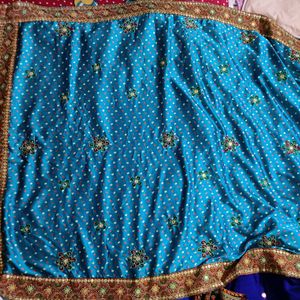 Badni Soft Silk Blend Saree With Blouse Sky Co