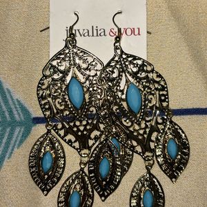 Turquoise Earrings And Choker Set