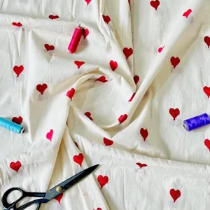 2 Metre Embroidered Heart Fabric!!!