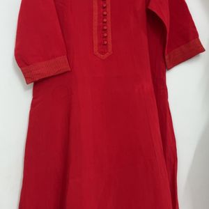 Red Biba Kurta