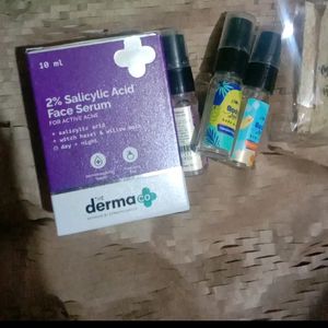 Derma Co Serum,Face Wash And 3 Plum Perfume