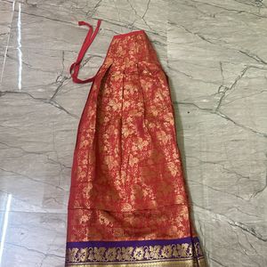 Golden Red Pattu Parikini/Pavada/ Lehenga