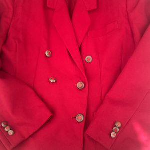 Red Cotton Blazer.