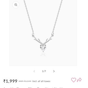 Giva Anushka Sharma Silver Deer Heart Necklace