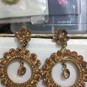 Golden Party Wear Earrings