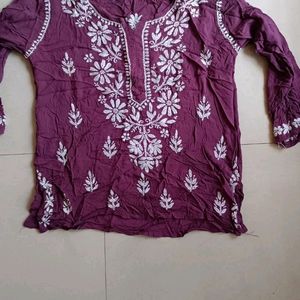 Short Chikankari Kurta