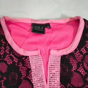 Women's Pink Net Top