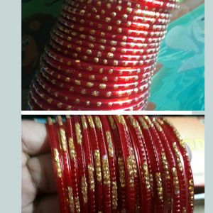 Glass  Bangals Red,mahrun And Red