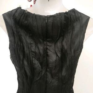 Black Crinkle Cocktail Dress