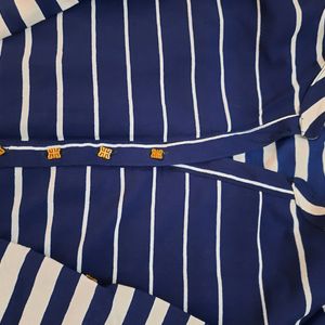 Blue Striped Tokyo Talkies Shirt Polyester