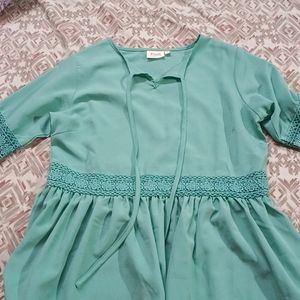 Sea Green Peplum Top