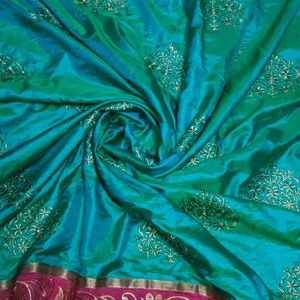 Beautiful Multi Shaded Satin Soft Saree