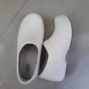 White Crocs Bellies With Heel