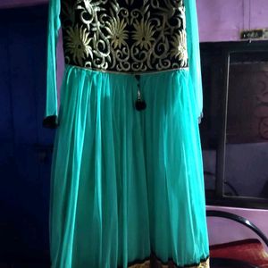 Anarkali Suit Cyan/Green Colour Dress 👗