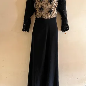 Korean Long Designer Black Gown