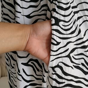 Zebra Print Puff Sleeve Dress