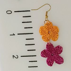 Yello Pink Flower Earrings