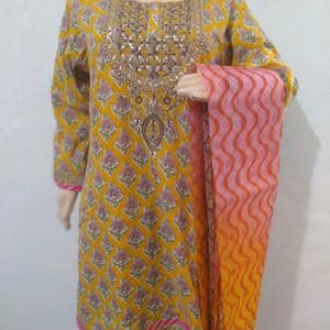 3 Piece Kurti Set With Sharara, Kurti , Sharara And Dupatta Festive Party Wear Collection