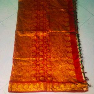 Maroon Colour Beautiful Pure Gadwal Saree