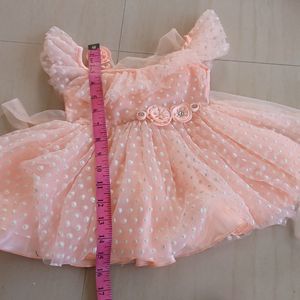 New Light Orange Frock 9-12M